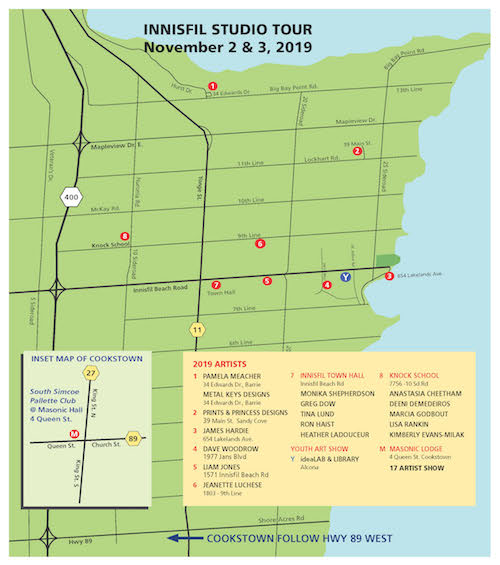 2019 Innisfil Studio Tour Map